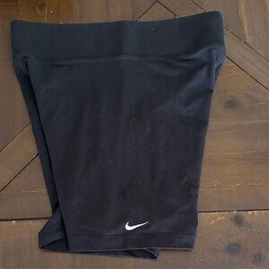nike womens biker shorts white embroidered swoosh black sz xl